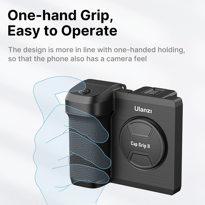 Ulanzi CapGrip I II Smartphone de mano Selfie Booster agarre de mano Bluetooth Control remoto obturador de teléfono para iPhone teléfono Android