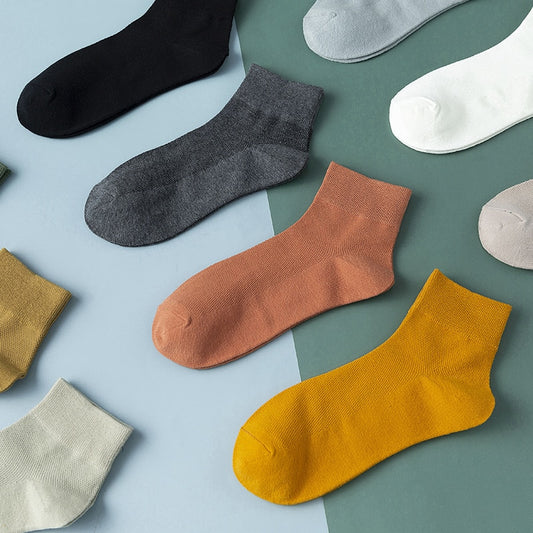 4 par/set nuevos calcetines de algodón para mujer moda Casual transpirable Primavera Verano tubo blanco calcetines neutros tamaño EU 36-42