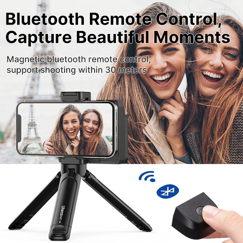 Ulanzi CapGrip I II Smartphone de mano Selfie Booster agarre de mano Bluetooth Control remoto obturador de teléfono para iPhone teléfono Android