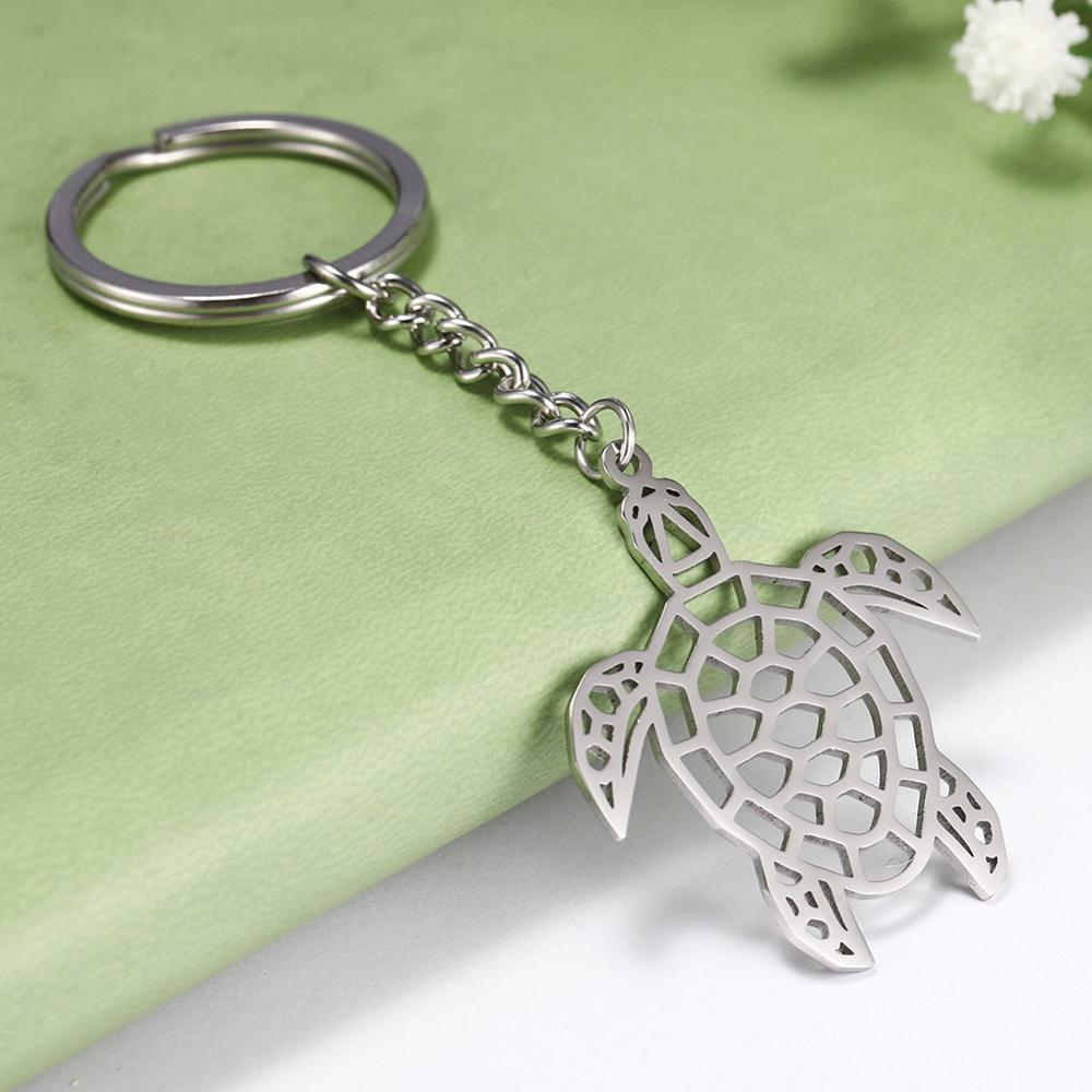 SKYRIM llavero de coche con dije de unicornio y tortuga a la moda, colgante de Animal bonito, Soporte para Llavero de acero inoxidable, regalo para hombres y mujeres