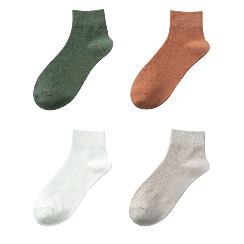 4 par/set nuevos calcetines de algodón para mujer moda Casual transpirable Primavera Verano tubo blanco calcetines neutros tamaño EU 36-42