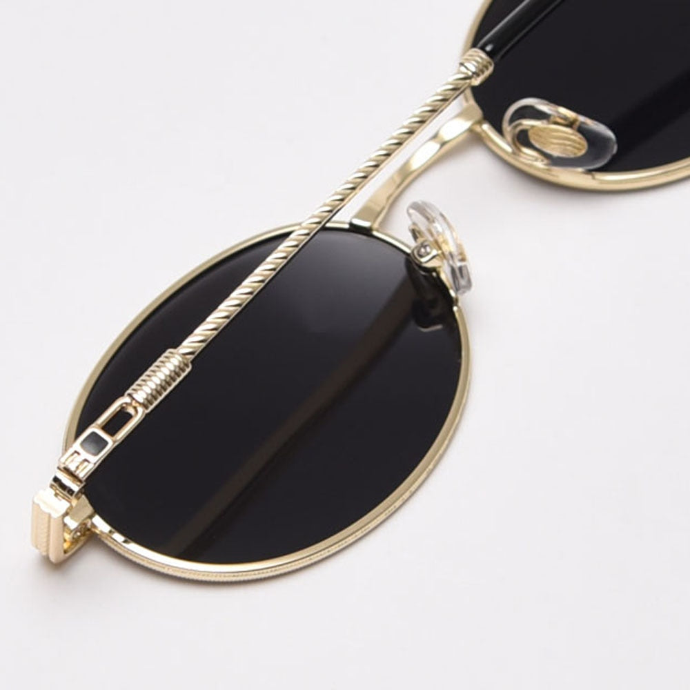 Peekaboo-gafas ovaladas retro para hombre y mujer, lentes de sol pequeñas doradas de alta calidad, uv400, metal, amarillo, rojo, superventas, 2021