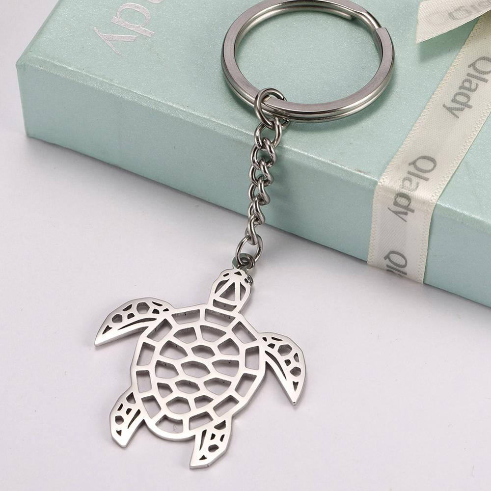 SKYRIM llavero de coche con dije de unicornio y tortuga a la moda, colgante de Animal bonito, Soporte para Llavero de acero inoxidable, regalo para hombres y mujeres