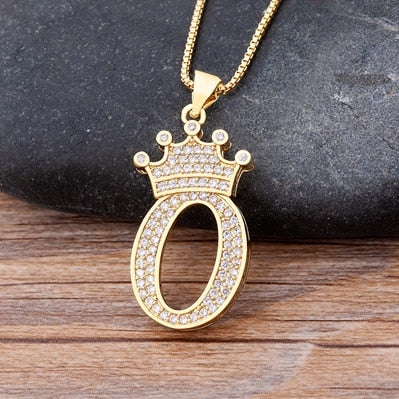 Nidin, nuevo collar de cadena con colgante de alfabeto AZ de circonita de cobre de lujo, estilo Hip-Hop, joyería de nombre inicial para mujer y hombre
