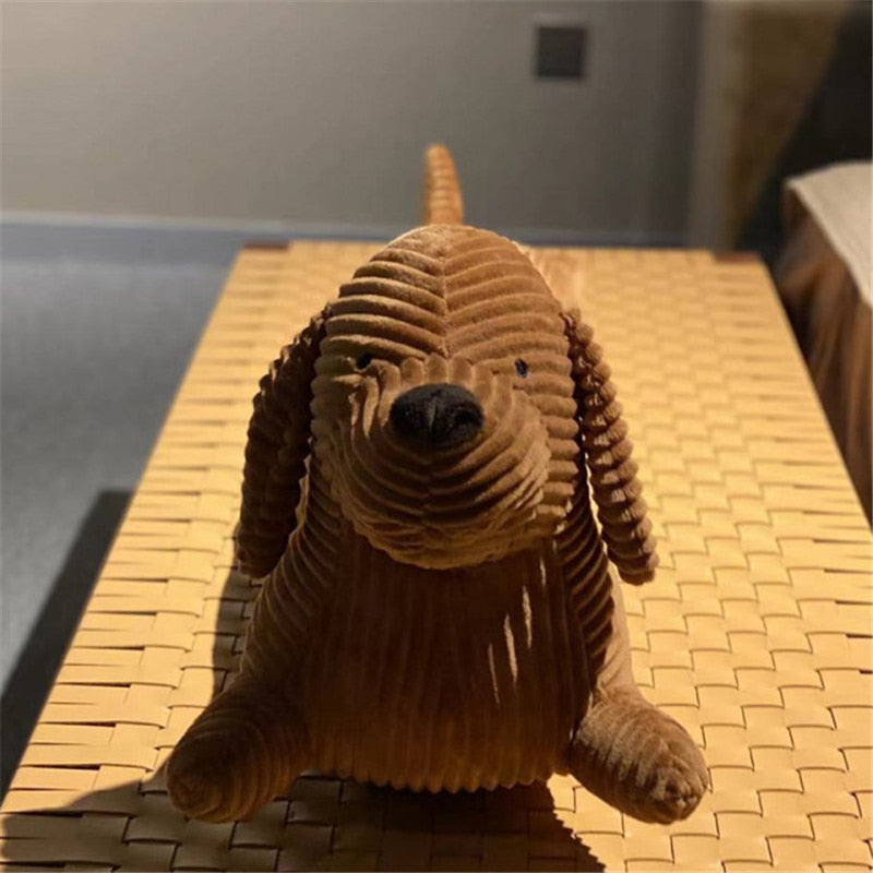 JOYLOVE-cojín para amantes de perros salchicha, 55 ~ 120cm, marrón, bonito perro salchicha británico de patas cortas, almohada, sofá, regalo, muñeco de peluche