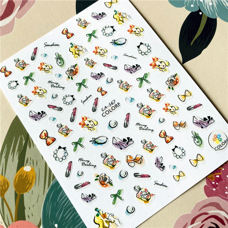 MG191002-12 Love Heart Kiss Valentine's Day 3D Back glue Nail decal Nail sticker Nail decoration Nail art Nail ornament
