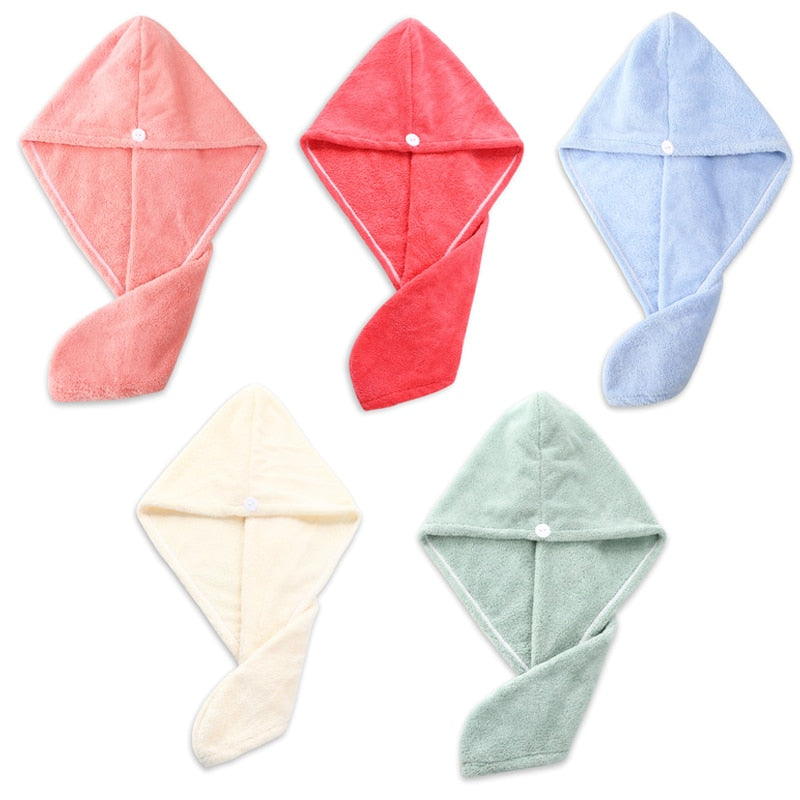 Microfiber Girl's Hair Drying Hat Hair Towel Dry Quick Womens Hair Towel Absorption Turban Hair Dry Cap Household Bath Tool