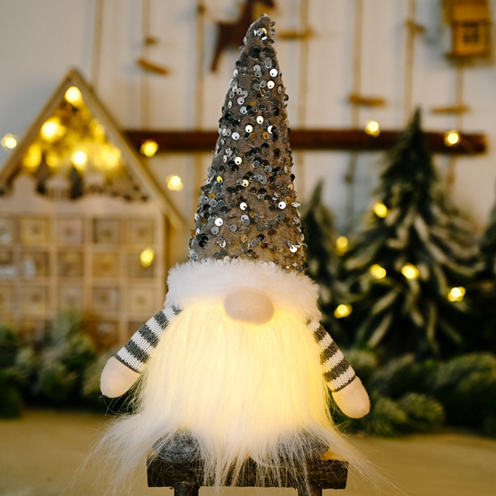 Lámpara de Gnomo luminosa para Navidad, Mini árbol de muñecas, colgante de felpa, decoración para fiesta en casa, adornos colgantes, Navidad, Año Nuevo