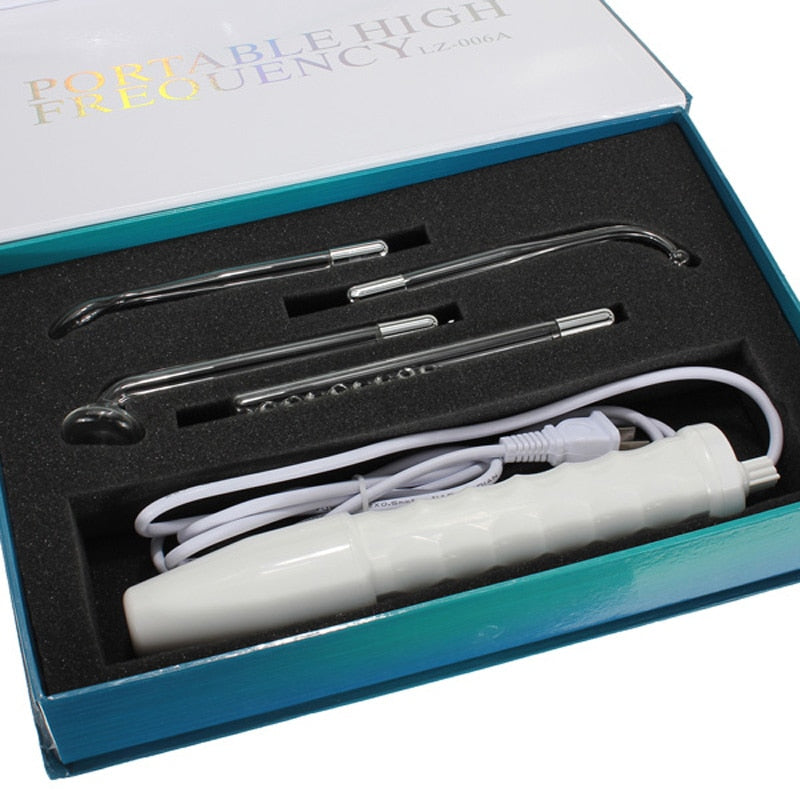 Portable High Frequency Glass Tube Facial Wand Red Ray Electrode Spot Acne Remover Skin Care Face Hair Spa Home Salon Beauty Spa