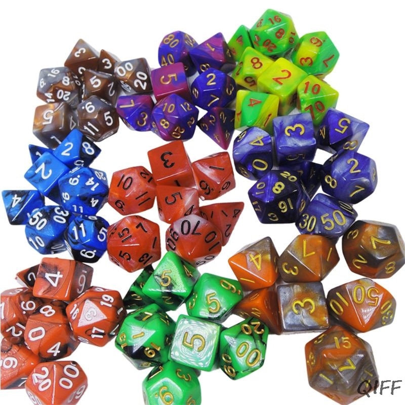 DIY Crystal Epoxy Mold Dice Fillet Shape Multi-spec Digital Game Silicone Mould