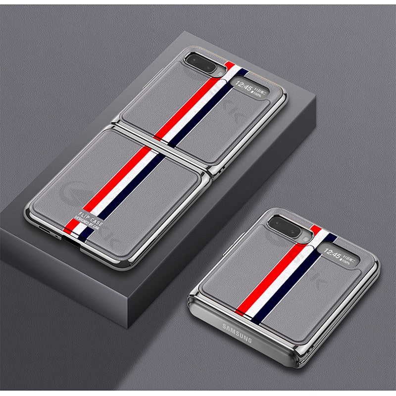 GKK Luxury Leather Fold Case For Samsung Galaxy Z Fold 2 Flip Case Plating Edge Anti-knock Cover For Samsung Galaxy Z Fold2 Flip