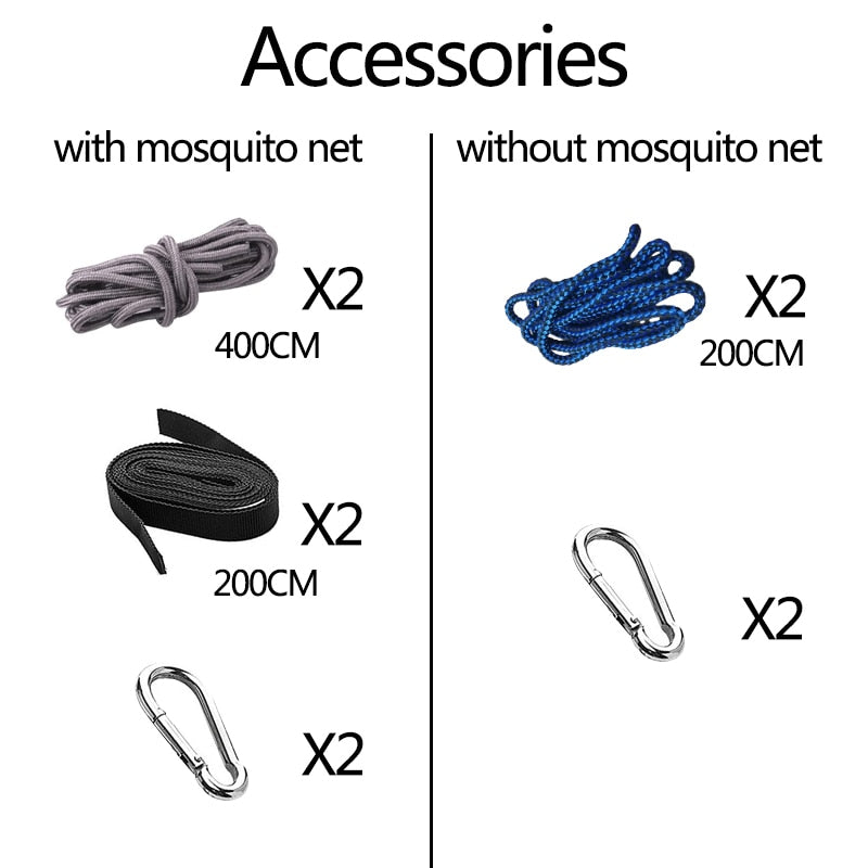 Hamaca para acampar/jardín con mosquitera, muebles de exterior para 1-2 personas, cama colgante portátil, columpio para dormir de tela de paracaídas resistente