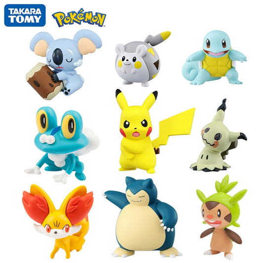 TOMY-figuras de muñecos Pokémon japoneses auténticos, colección de Pokémon Pikachu de 4-6cm, modelos de acción de Anime, juguetes para niños, regalo, caja oficial