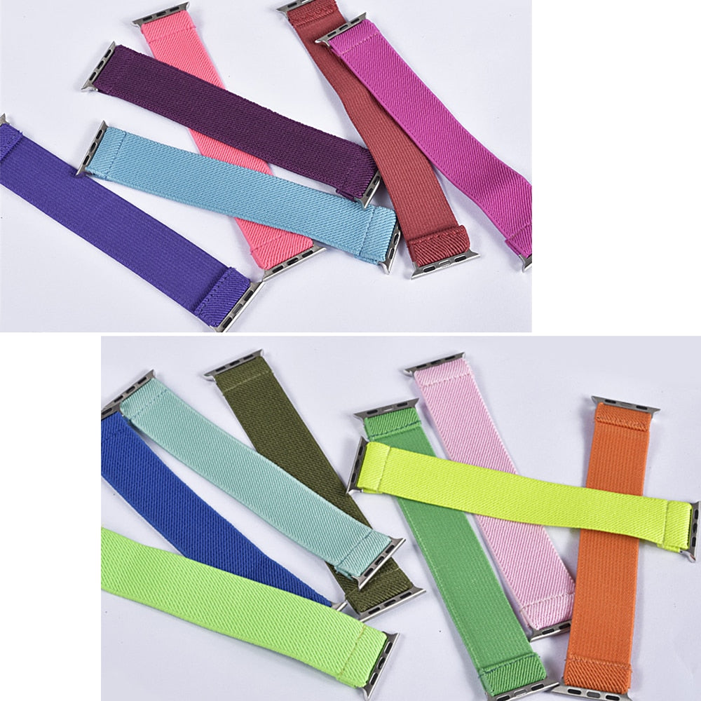 Correa Scrunchie para Apple watch 7, pulsera de 45mm, 41mm, 44mm, 40mm, 38mm y 42mm para mujer, correa iwatch series SE 6 5 4 3