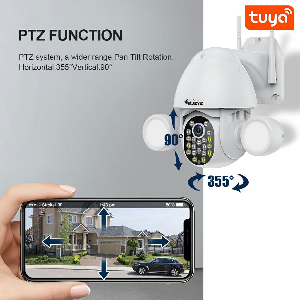 Cámaras de seguridad con reflector de 3MP, Wifi, Tuya Smartlife, Google, Alexa, AI, seguimiento automático, detección de movimiento, videovigilancia CCTV