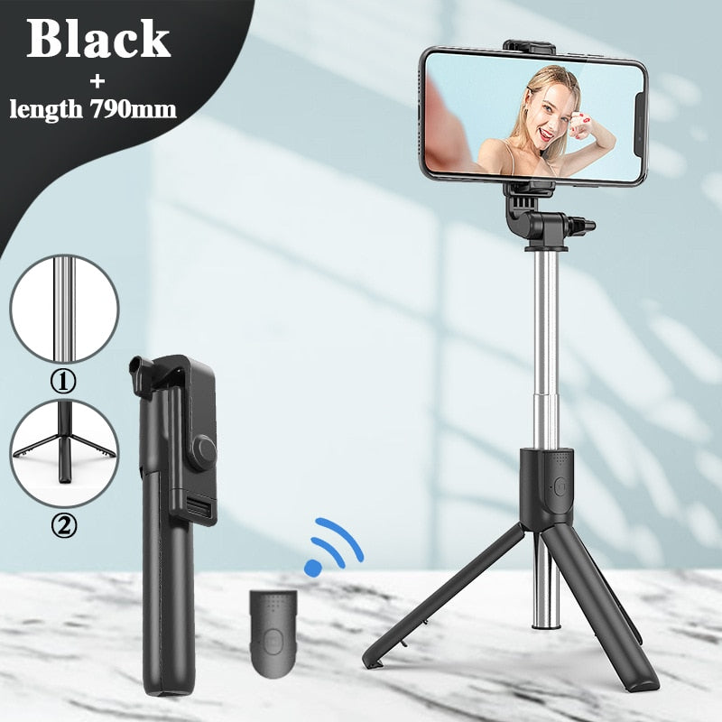 Palo de Selfie inalámbrico con Bluetooth, Mini trípode plegable Compatible con teléfono con luz de relleno, Control remoto del obturador para IOS y Android