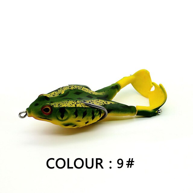 Señuelo de pesca tipo rana, hélice de rana, aletas para el pie, cebo Artificial, 9Cm/13,7G, señuelo suave biónico flotante, Wobblers de pesca de carpa