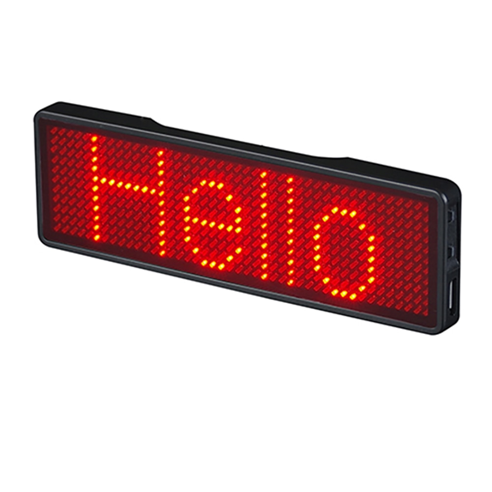 Insignia LED Digital Bluetooth recargable, Insignia DIY, tablero de mensajes desplazable programable, Mini pantalla LED, etiqueta de nombre LED