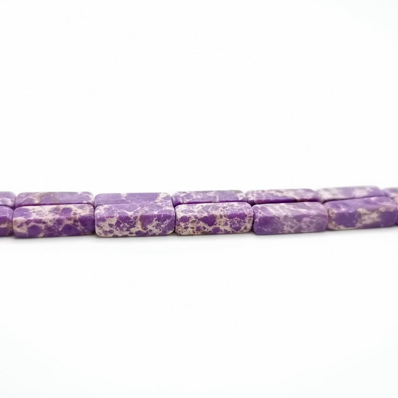 Cuentas cuadradas de piedra imperial multicolor de 4x13mm, piedra de sedimento marino Natural se utiliza para la producción de pulseras de joyería DIY