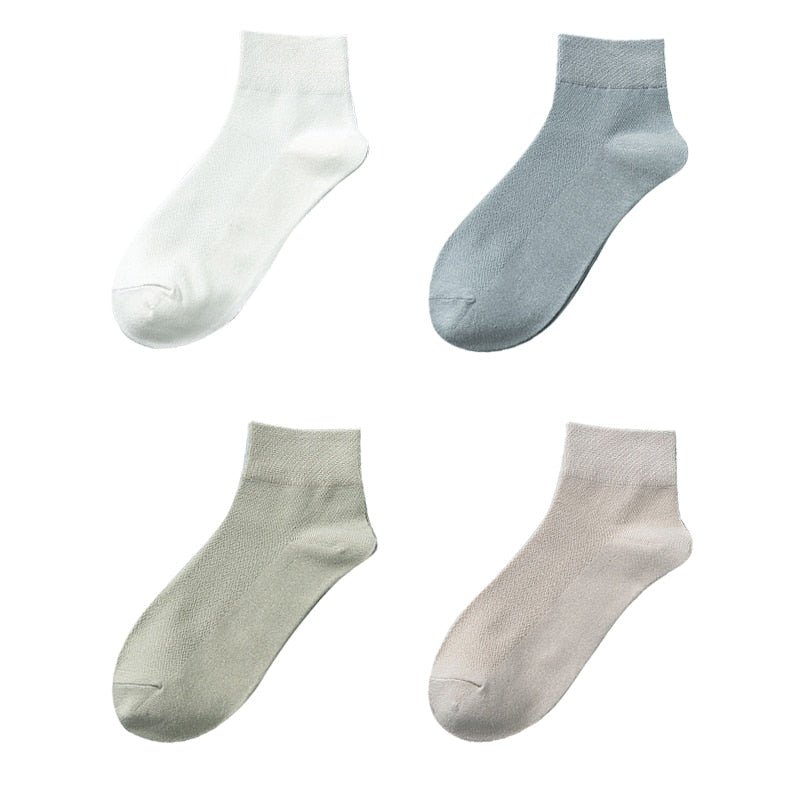 4 par/set nuevos calcetines de algodón para mujer moda Casual transpirable Primavera Verano tubo blanco calcetines neutros tamaño EU 36-42
