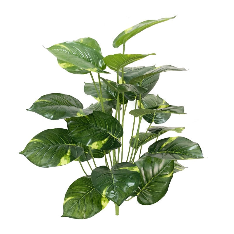 Plantas falsas de 75cm y 24 tenedores, rama de árbol Artificial grande de Monstera, hoja de tortuga falsa de palma Tropical de plástico para decoración de la habitación del jardín del hogar