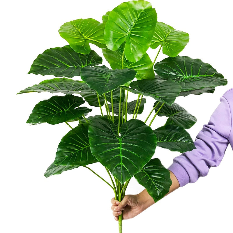 Plantas falsas de 75cm y 24 tenedores, rama de árbol Artificial grande de Monstera, hoja de tortuga falsa de palma Tropical de plástico para decoración de la habitación del jardín del hogar