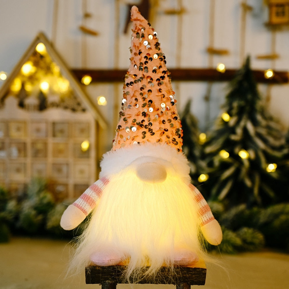 Lámpara de Gnomo luminosa para Navidad, Mini árbol de muñecas, colgante de felpa, decoración para fiesta en casa, adornos colgantes, Navidad, Año Nuevo