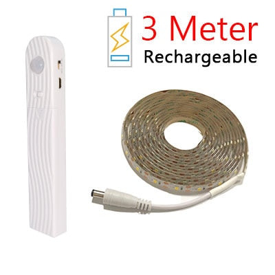 Luz LED inteligente para escalera debajo de la cama, Detector de luz con Sensor PIR, Control inteligente, lámpara de pared, armario, cocina, 3M, 2M, 1M
