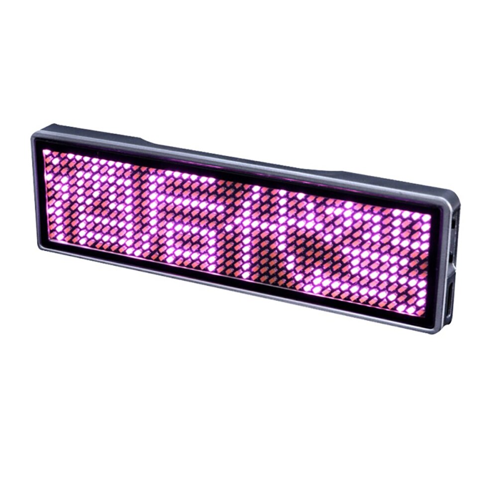Insignia LED Digital Bluetooth recargable, Insignia DIY, tablero de mensajes desplazable programable, Mini pantalla LED, etiqueta de nombre LED