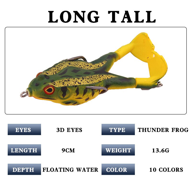 Señuelo de pesca tipo rana, hélice de rana, aletas para el pie, cebo Artificial, 9Cm/13,7G, señuelo suave biónico flotante, Wobblers de pesca de carpa