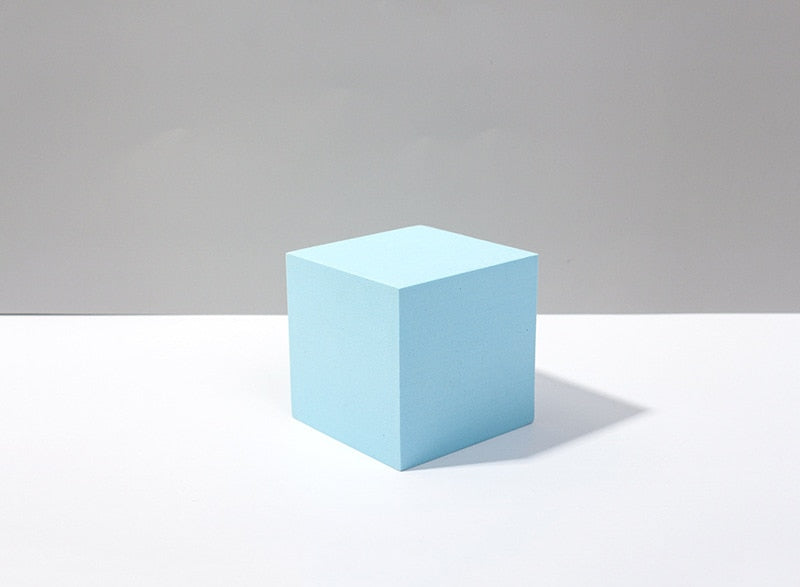 Recién llegado, cubo de fotografía INS, accesorios para fotos, cubo geométrico de espuma, accesorios de disparo para fondos de fotografía, color rosa claro y morado