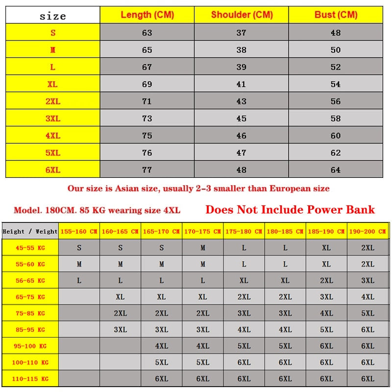 Chaleco calefactable de 9/11 lugares para hombres y mujeres, chaqueta calefactora por USB, ropa térmica, chaleco de caza, chaqueta calefactora de invierno, BlackS-6XL