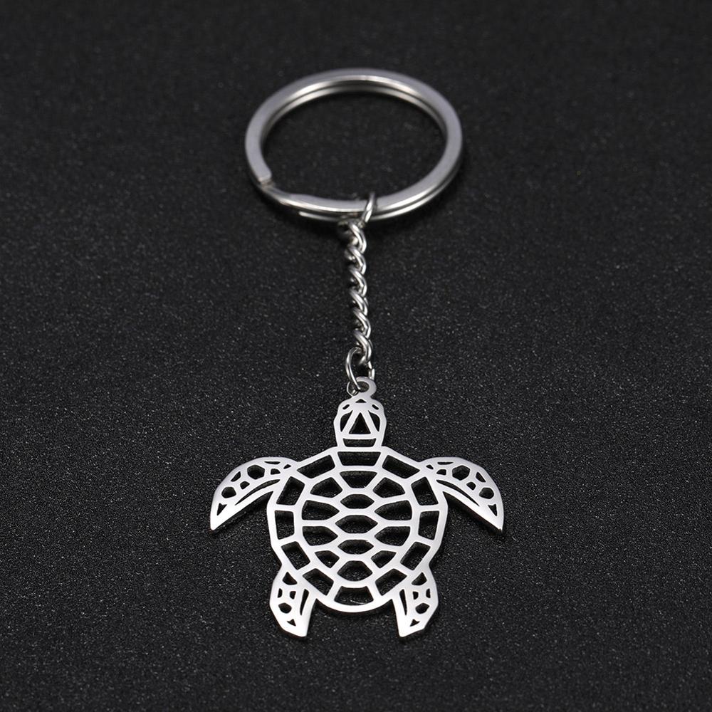 SKYRIM llavero de coche con dije de unicornio y tortuga a la moda, colgante de Animal bonito, Soporte para Llavero de acero inoxidable, regalo para hombres y mujeres