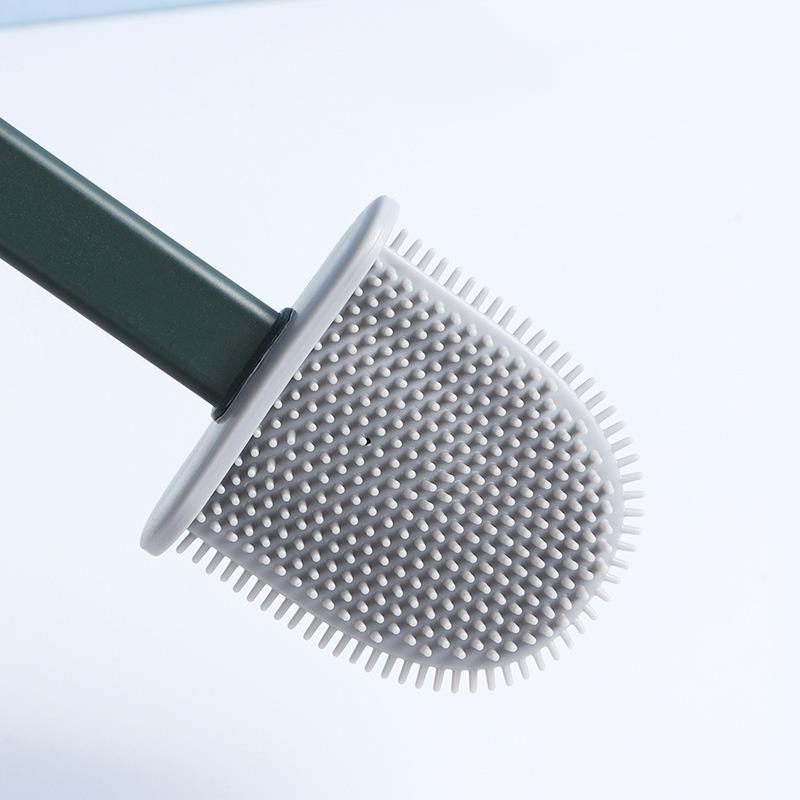 Escobilla de baño con soporte de Base, cabezal de silicona, cerdas suaves flexibles, accesorios de baño duraderos desmontables montados en la pared