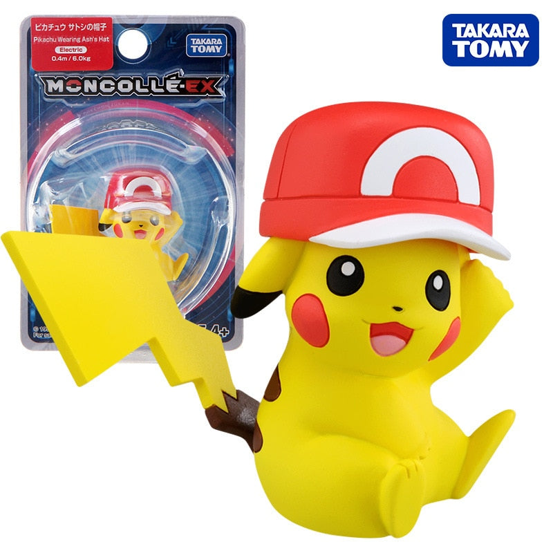 TOMY-figuras de muñecos Pokémon japoneses auténticos, colección de Pokémon Pikachu de 4-6cm, modelos de acción de Anime, juguetes para niños, regalo, caja oficial