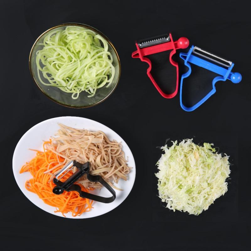Juego de 3 unidades de peladores mágicos, rebanador, triturador, cortador en juliana, pelador múltiple de acero inoxidable, hoja peladora, accesorios de cocina, nuevo
