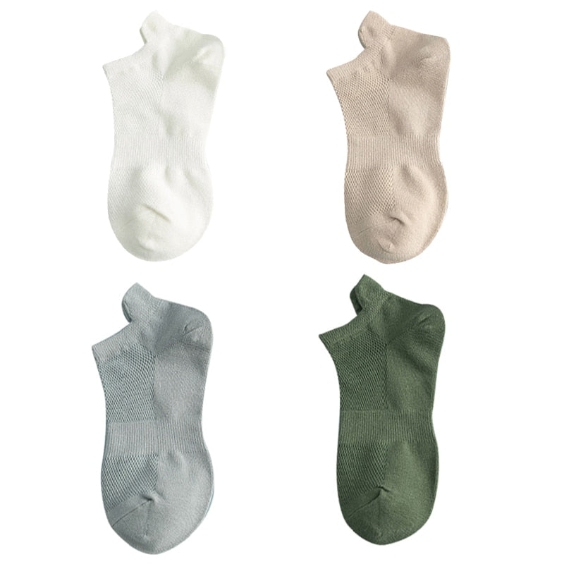 4 par/set nuevos calcetines de algodón para mujer moda Casual transpirable Primavera Verano tubo blanco calcetines neutros tamaño EU 36-42