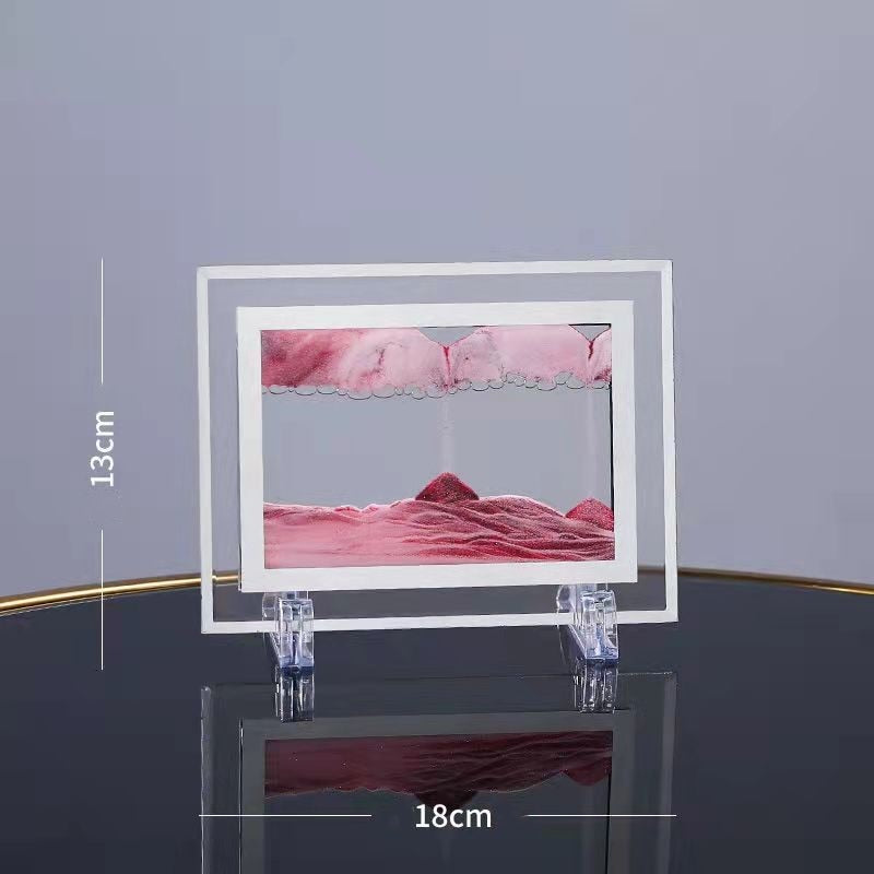 Imagen artística de arena móvil de 7/12 pulgadas, vidrio redondo, paisaje de arena de mar profundo 3D, pantalla en movimiento, marco de arena que fluye, pintura de arena