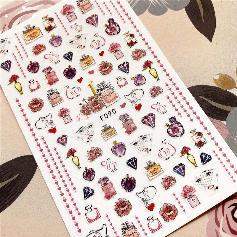 MG191002-12 Love Heart Kiss Valentine's Day 3D Back glue Nail decal Nail sticker Nail decoration Nail art Nail ornament