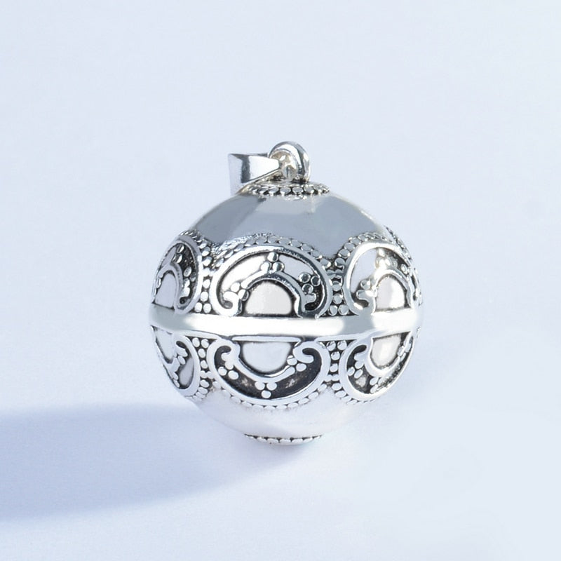 Eudora Baby hands footprint Chime Ball Pendant Necklace Pregnant Ball Angel Caller Pendant For Women MOM Best Gift