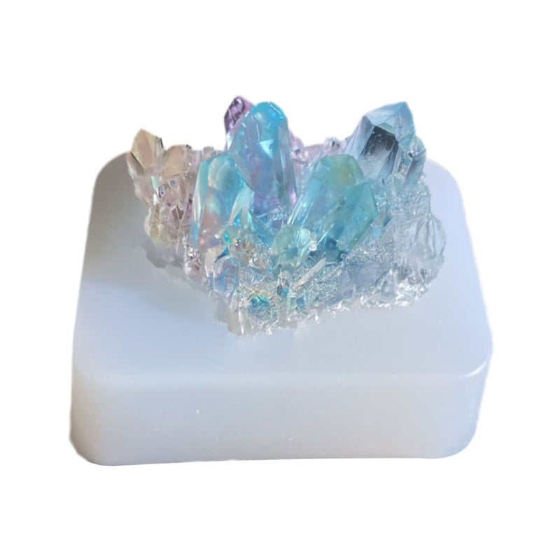 Simulación de piedra Original, grupo de cristal, Molde de resina Epoxy, molde de silicona para manualidades, joyería, herramienta de fabricación de colgantes