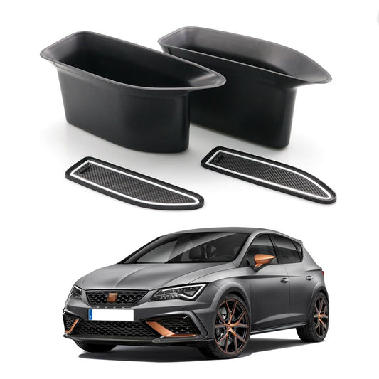 LFOTPP para Leon MK3 Leon Cupra 5F 2017 2018 2019 pasamanos de puerta delantera de coche caja de almacenamiento accesorios de Interior de coche 2 uds
