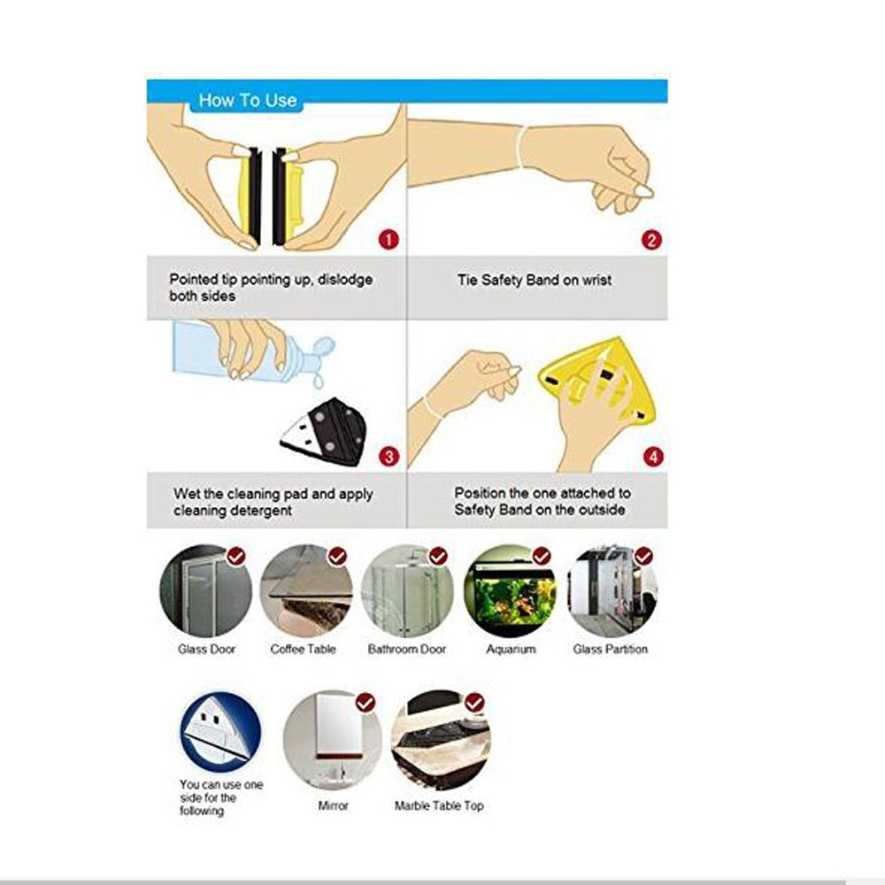 Magnetic Window Cleaner Brush Glass Cleaner Magnets Brush Tool Double Side Magnetic Glass Brush for Washing Household Cleaning