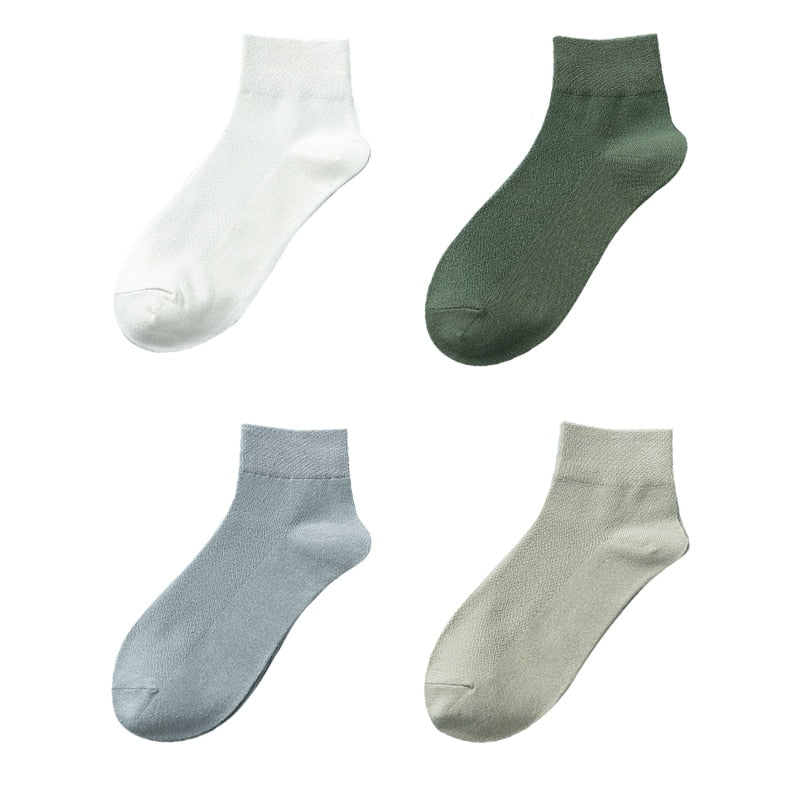 4 par/set nuevos calcetines de algodón para mujer moda Casual transpirable Primavera Verano tubo blanco calcetines neutros tamaño EU 36-42