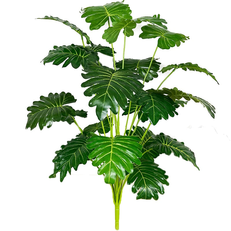 Plantas falsas de 75cm y 24 tenedores, rama de árbol Artificial grande de Monstera, hoja de tortuga falsa de palma Tropical de plástico para decoración de la habitación del jardín del hogar