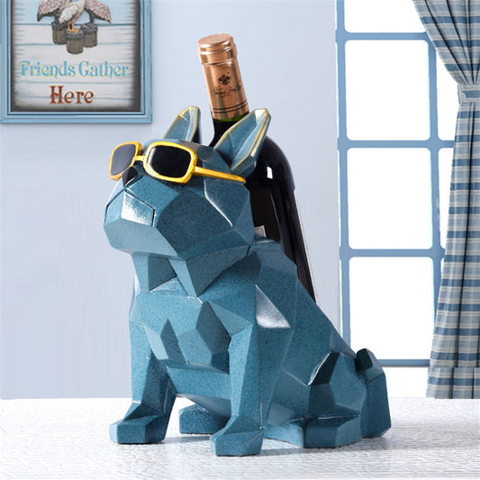 Estante para vino de bulldog Francés, simplicidad moderna, soporte para vino, decoraciones para el hogar, muebles creativos para el hogar, regalo de fiesta