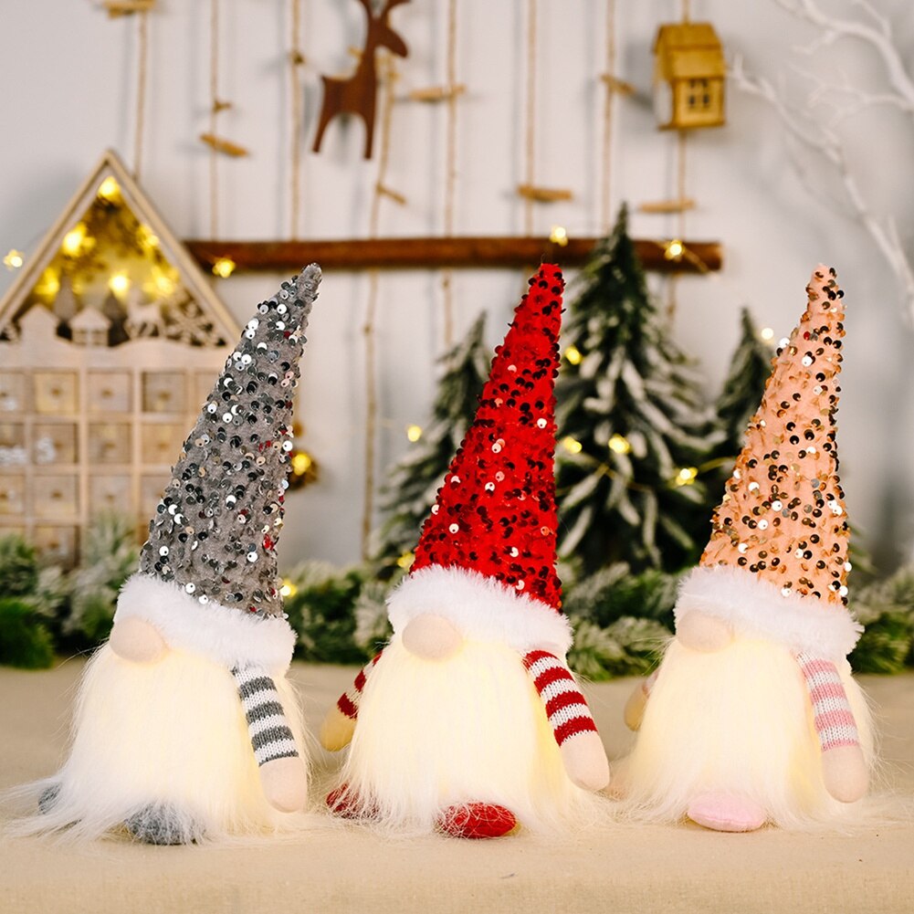 Lámpara de Gnomo luminosa para Navidad, Mini árbol de muñecas, colgante de felpa, decoración para fiesta en casa, adornos colgantes, Navidad, Año Nuevo