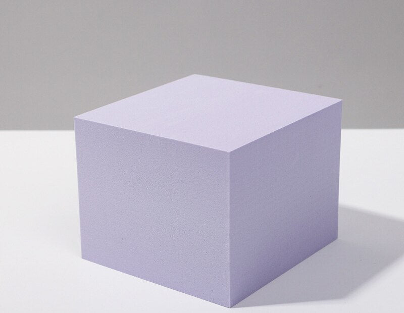 Recién llegado, cubo de fotografía INS, accesorios para fotos, cubo geométrico de espuma, accesorios de disparo para fondos de fotografía, color rosa claro y morado
