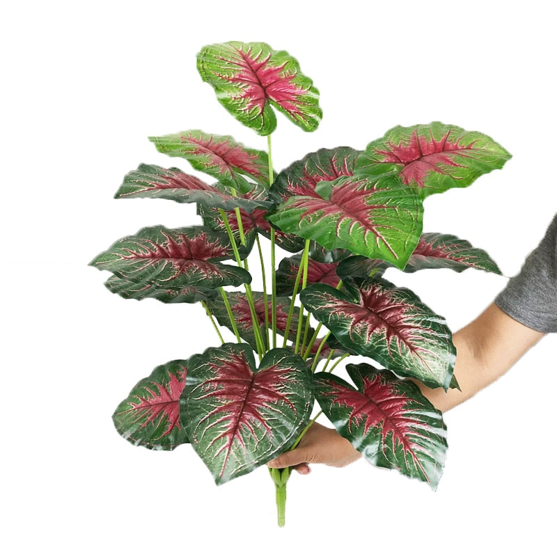 Plantas falsas de 75cm y 24 tenedores, rama de árbol Artificial grande de Monstera, hoja de tortuga falsa de palma Tropical de plástico para decoración de la habitación del jardín del hogar