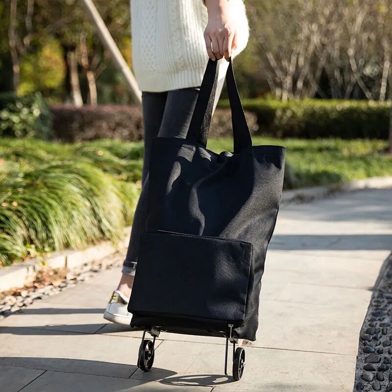 Bolsa de almacenamiento plegable de alta capacidad para compras, organizador de alimentos, bolsa con ruedas, bolsas de compras portátiles, comprar bolsas para verduras